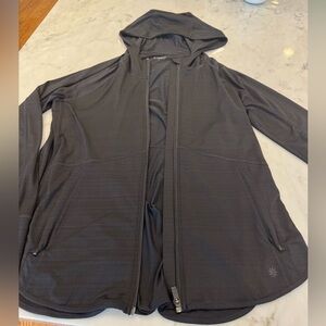 Athleta Women’s Black Hooded Workout Jacket, size L, Black, EUC